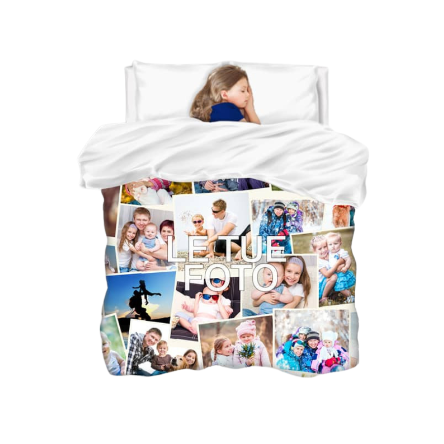 Copripiumino matrimoniale personalizzato con fotocollage