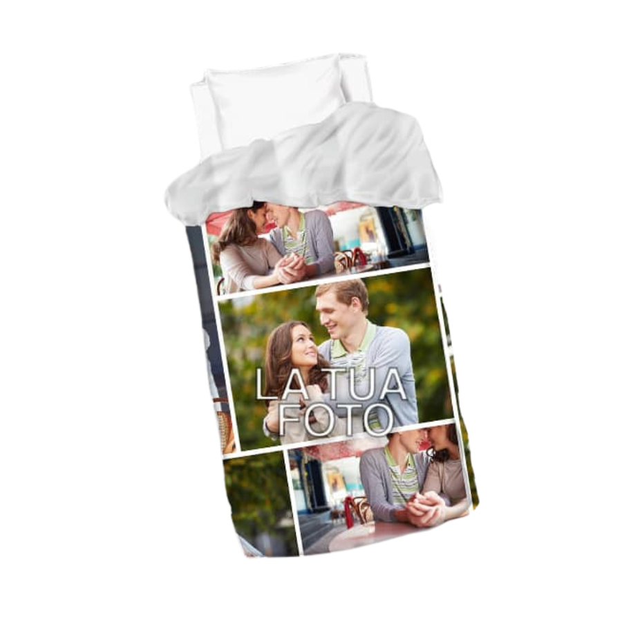 Piumino singolo personalizzato con fotocollage