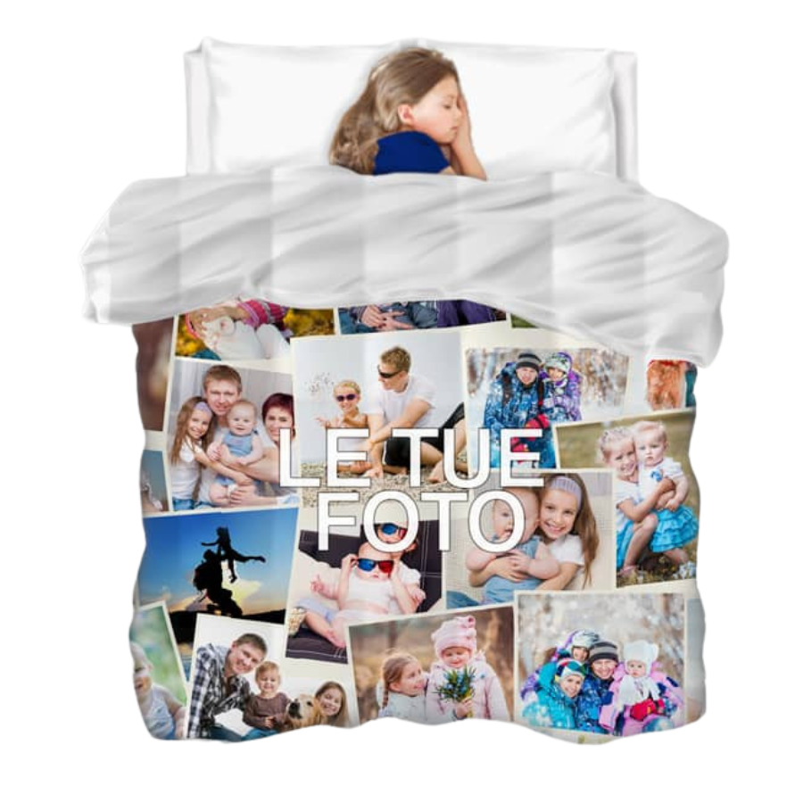 Piumino matrimoniale personalizzato con fotocollage